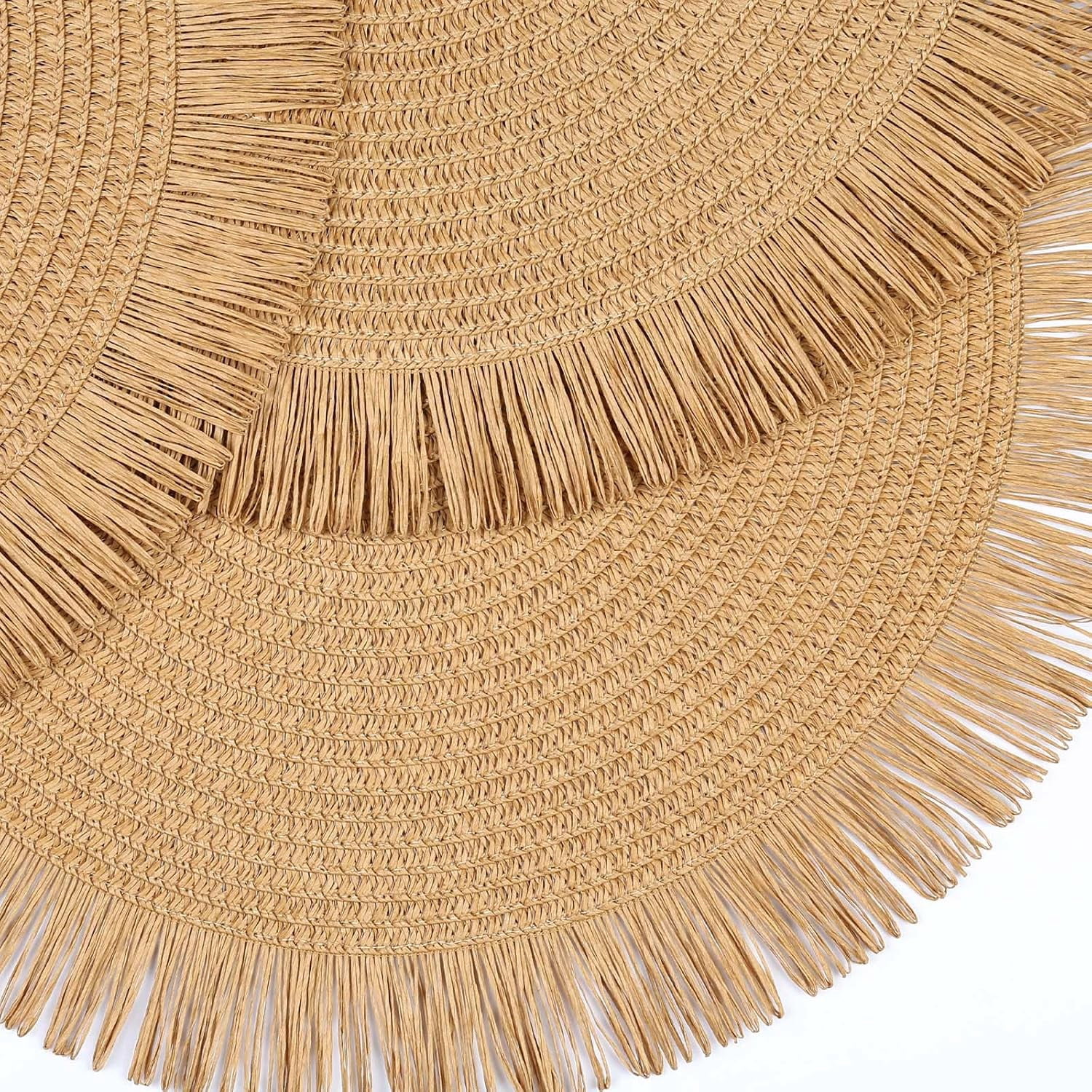 CAILDANL Round Burlap Placemats Set of 12 Jute Rustic Place Mats for Dining Tables Heat Resistant Natural Farmhouse Table Mats Decor for (Brown lace)