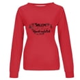 thumbnail image 4 of Raeneomay Long Sleeve Shirts for Women Casual Winter Halloween Hoodless Round-Neck Loose Printed SweatShirts, 4 of 5