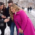 thumbnail image 3 of GRACE & GRANDEUR Women's Plus Size Winter Coats Single Breasted Jackets Long Trench Coats 3X Hot Pink, 3 of 9