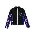 thumbnail image 4 of Yartina Kids Girls Athletic Sport Jacket Zipper Figure Ice Skating Training Top Long Sleeve Sparkly Black 8, 4 of 6