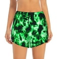 thumbnail image 2 of Balery Green Tie Dye Pantalones cortos deportivos para mujer con forro y dos bolsillos, elásticos, para entrenamiento, gimnasio, yoga-Medium, 2 of 7