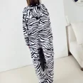 thumbnail image 3 of Pyjama d'Hiver Familial une Pièce Zebra avec Deux Oreilles Rondes Roses Polyester Chaud Ajusté et Confortable Vêtements de Nuit Cosplay RWJDXD, 3 of 7