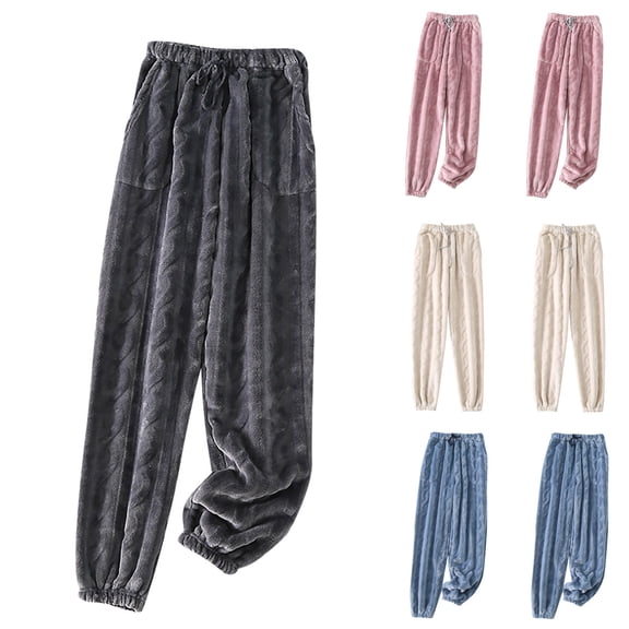 Azrian Pants for Women 2023, Womens Plus Size Pants Fashion Daily Flannel Trousers Thickened Plus Velvet Homewear Pajama Pant Clearance