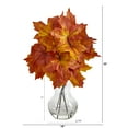 thumbnail image 2 of Nearly Natural 18" Autumn Maple Leaf Artificial Plant in Planter, Orange, 2 of 3