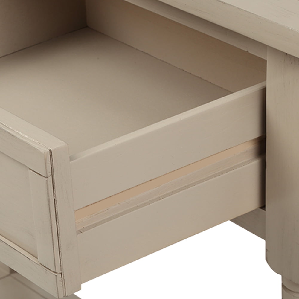 Kepooman Daisy Series Wooden Console Table with 2 Drawers & Bottom Shelf for Entryway, Acacia Mangium, 35.43" L x 13.8" W x 29.9" H, Retro Grey Kepooman Daisy Series Wooden Console Table with 2 Drawers & Bottom Shelf for Entryway, Acacia Mangium, 35.43" L x 13.8" W x 29.9" H, Retro Grey