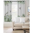 thumbnail image 2 of Leaf Bird Blackout Curtains 63 Inches Long for Bedroom, Sage Greeen Botanical Watercolor Animals Thermal Insulated Room Darkening Black Out Window Curtain Panels Grommet Drapes for Living Room, 2 of 8