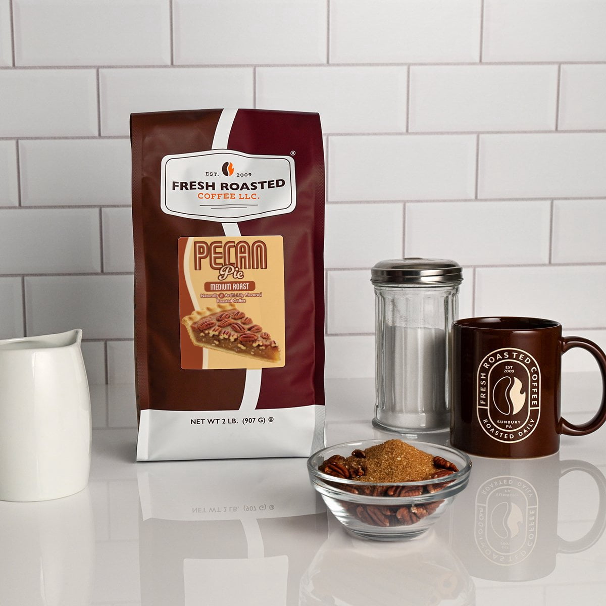 Fresh Roasted Coffee, Pecan Pie Flavored Coffee Drip Ground, 32 oz 2 lbs
