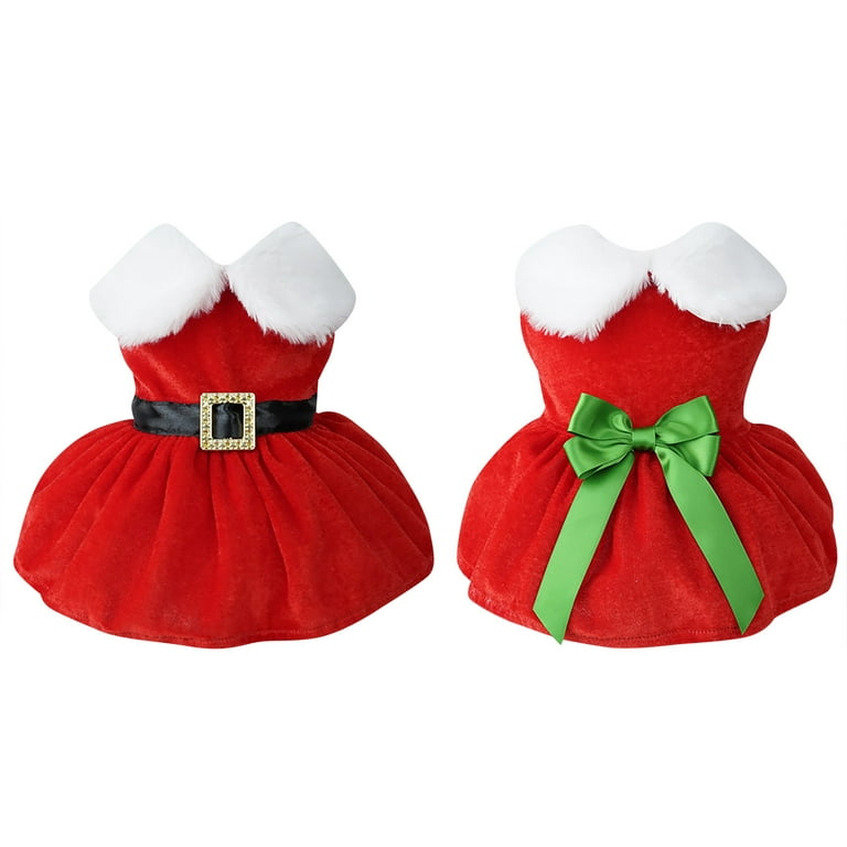 New Sweet Cute Pet Clothes Santa Dog Christmas Outfit Thermal Holiday Puppy  Dress Pet Clothes - Walmart.com
