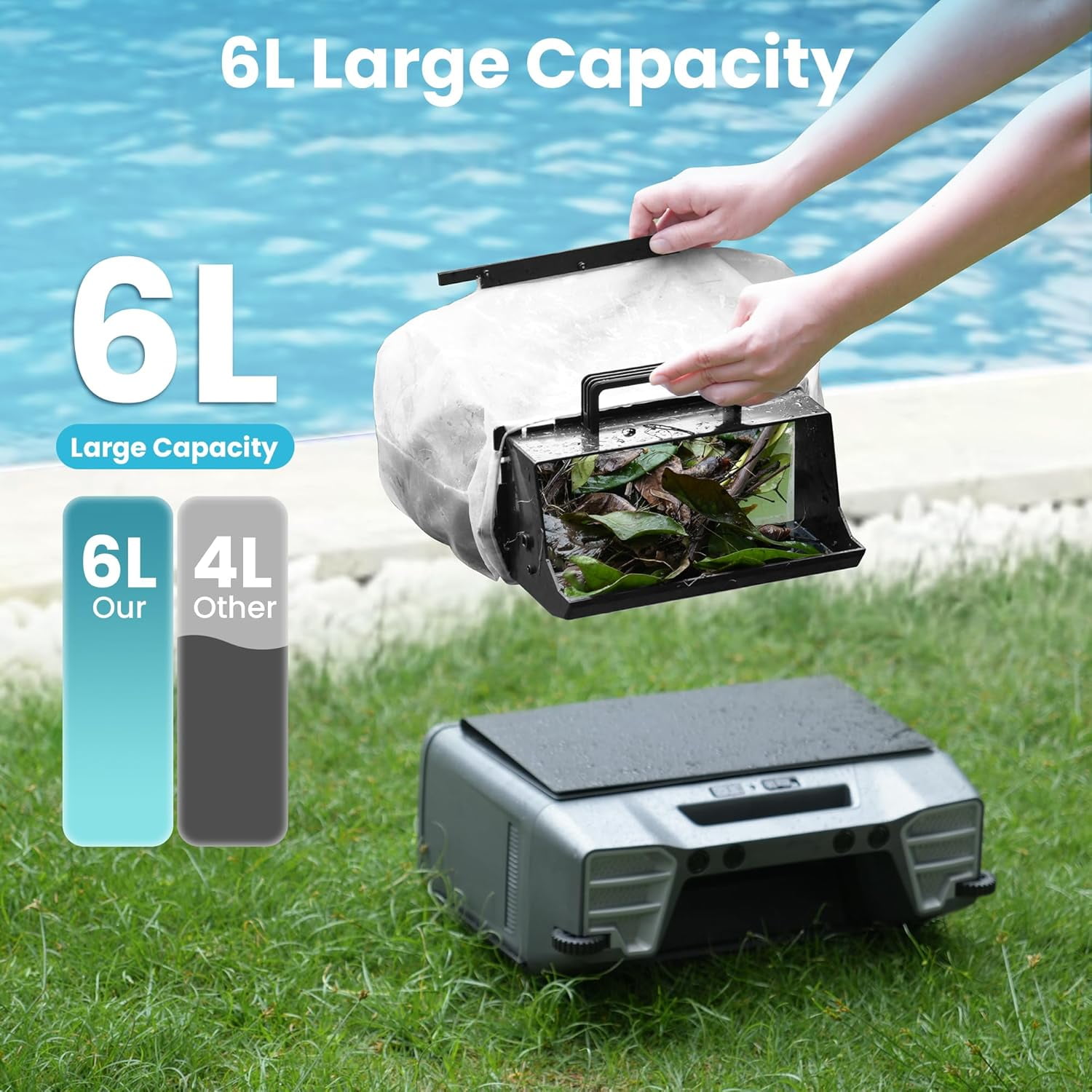 Upgraded Solar Pool Skimmer, Robotic Pool Surface Skimmer Cleaner with Remote Control -24 Hours Continuous Cleaning Smart Obstacle Avoidance