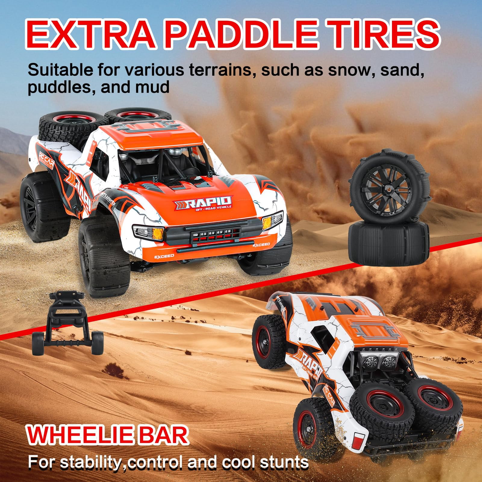 1:14 RC Cars 70 KMH High Speed Brushless Remote Control Car All Terrain Fast Trophy Truck for Adults, 4WD Off-Road Hobby RC Buggy 50 Mins Play