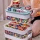 thumbnail image 4 of Naiovety Caja de almacenamiento para niños de gran capacidad con tapa para organización de juguetes multifuncional Almacenamiento y organización del hogar Limon amarillo 1 con partición, 4 of 6