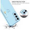 thumbnail image 2 of Samsung Galaxy S22 Case, Galaxy S22 Phone Case Love Heart Cute Case with Wristband Kickstand Holder Soft TPU Plating Bumper Protective Slim Shockproof Phone Case Cover for Girls Women, Blue, 2 of 16