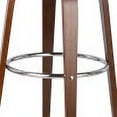 thumbnail image 5 of GDF Studio Soledad Mid Century Modern Faux Leather Upholstered 30.5 Inch Swivel Barstool, Midnight Black and Walnut, 5 of 9