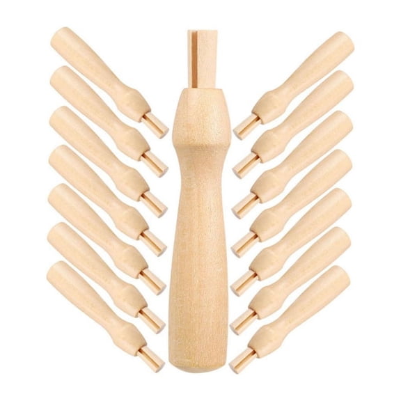 16pcs Poking Fun Tool Felting Needles Handles Felting Handles Needle Felting Handle Kit Punch Hole Wood Component