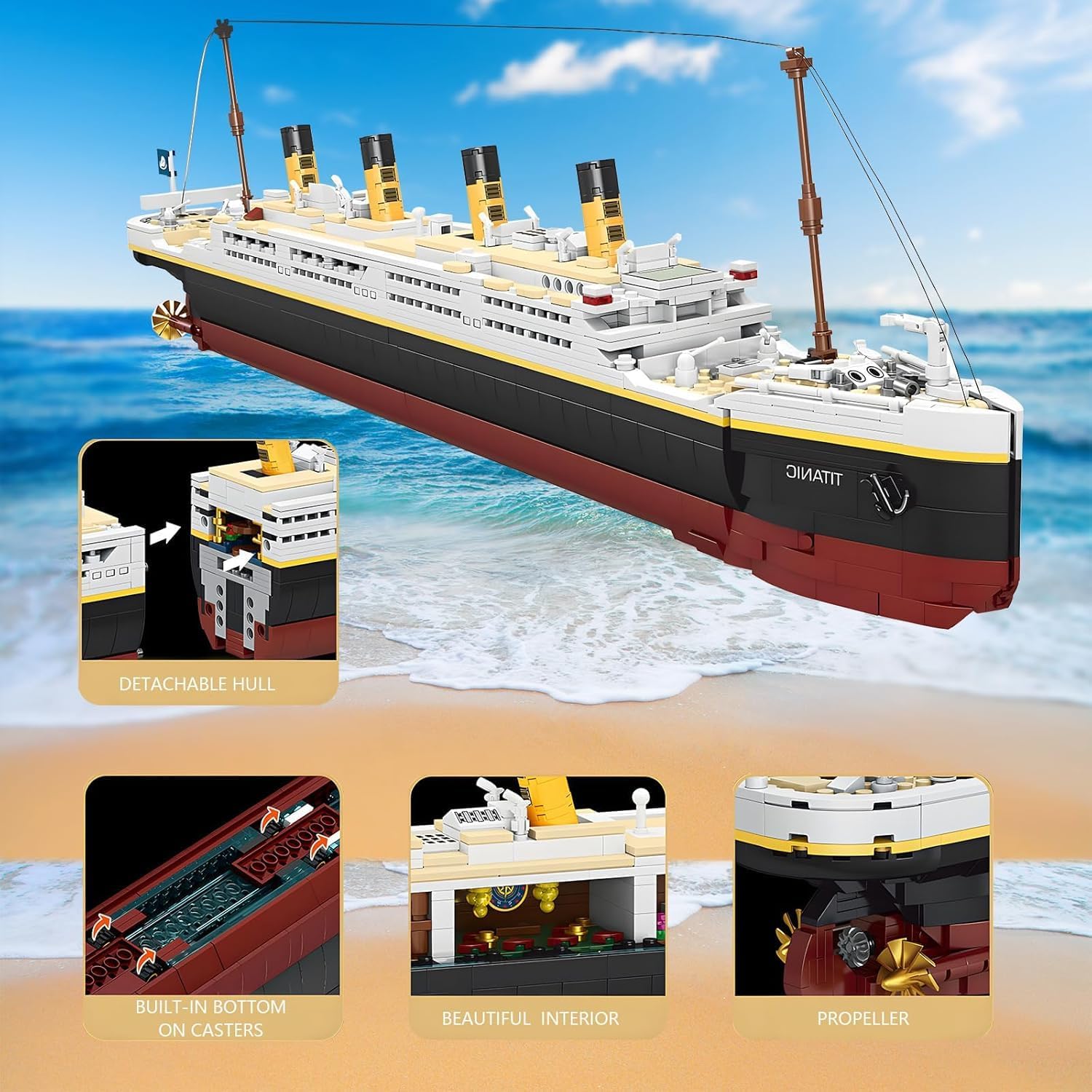 dOvOb Titanic Model Building Blocks Set, 2022 Pieces Bricks Kit, Compatible with Major Brands, DIY Ship Model for Teens & Adults