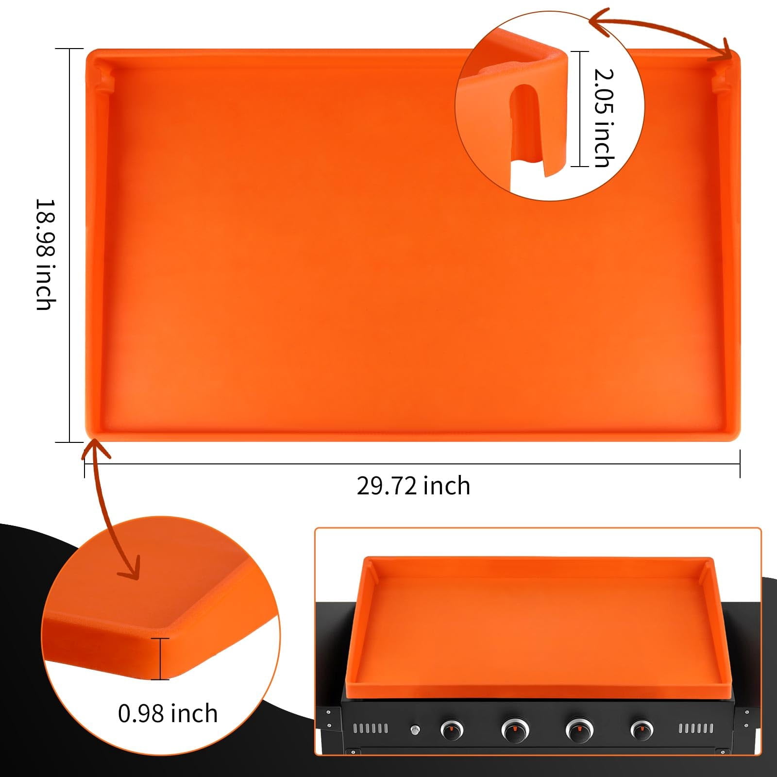 29 Inch Silicone Griddle Mat For Blackstone - Full Edge Waterproof Grill Lid Pad  Dust & Rust Protection Food Grade Heavy Duty Bbq Cover Outdoor Flat Top
