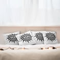 thumbnail image 4 of Ambesonne White Throw Pillow Cover 4 Pack, Occult Eye in Sun, 20", Black and White, 4 of 5