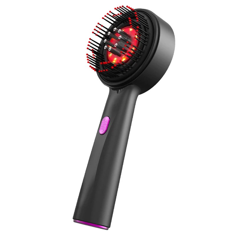Rechargeable Electric Vibration Massage Comb Red Light Therapy Hair Growth Massage Scalp Brush Anti Hair Loss Liquid Oil Applicator Hair Care
