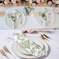 thumbnail image 2 of Sage Green Flower Cloth Napkins, Vintage Country Rose Leaf Floral Washable and Reusable Dinner Napkins Set of 4, Table Napkin for Kitchen Party Birthday Wedding Hotel Housewarming 20"x20", 2 of 8