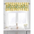 thumbnail image 2 of Yellow Lemon Stripes Kitchen Valances for Windows Farmhouse Linen Window Valance Curtain for Living Room Window Treatment Summer Spring Fruit Flowers Leaves Valance Rod Pocket Topper, 42 x 18 Inch, 2 of 6