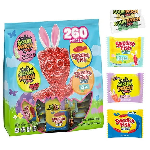 SOUR PATCH KIDS/SWEDISH FISH VARIETY EASTER SOFT CANDY 83.7 OZ