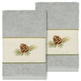 thumbnail image 2 of Linum Home Textiles 2-Pieces Nature Turkish Cotton Hand Towel Set, 16" x 30", Gray, 2 of 3