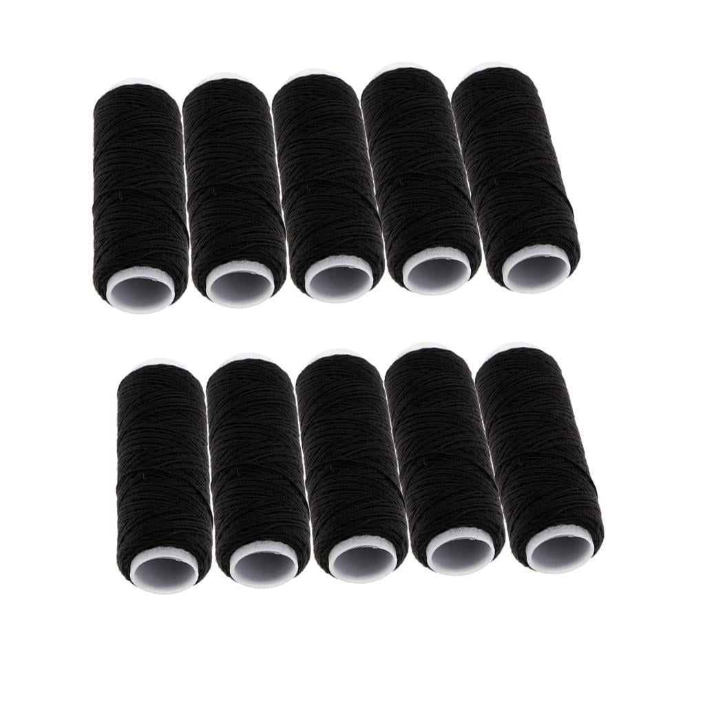 1 Spool 0.8mm Thick Leather For Sewing Waxed Flat Thread For Die Black 