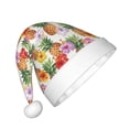 thumbnail image 2 of Haiem Hawaiian Pineapples And Hibiscus Flowers Pattern Santa Hat Confortable Velvet Christmas Hat for Christmas Party Favors Fit for Adults and Kids, 2 of 6