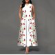 thumbnail image 2 of Vestido largo informal sin mangas con estampado de flores para mujer, cuello en V, estilo bohemio retro, 2 of 5