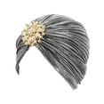 thumbnail image 4 of Abbraccia Indian Turban Hat for Women Alloy Brooch Female Headband Hair Scarf Head Wrap, 4 of 9