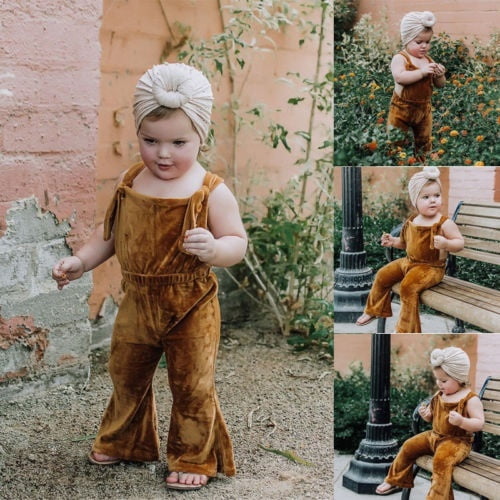 Hot Fashion Pretty Toddler Baby Girl Velvet Bib Pants Overalls Harem Pants Casual Leggings