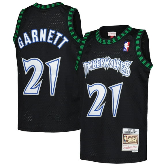 Youth Mitchell & Ness Kevin Garnett Black Minnesota Timberwolves 1997/98 Hardwood Classics Swingman Jersey