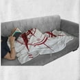 thumbnail image 6 of Compass Soft Flannel Fleece Blanket, Abstract Illustration of Navigation Star from Different Angle Print, Cozy Plush for Indoor and Outdoor Use, 70" x 90", Vermilion Ruby and White, by Ambesonne, 6 of 6