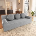 thumbnail image 2 of HOQBN Boneless Sofa Couch for Living Room,71" 3 Seater Sofa with Deep Seat Design and 3 Round Pillows,Comfy Corduroy Fabric Loveseat Couch,No Assembly,Light Gray, 2 of 5