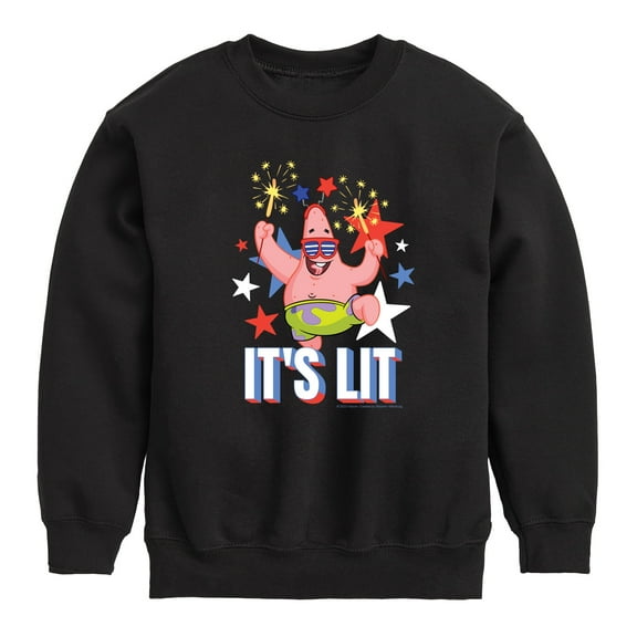 SpongeBob SquarePants - Lit Fireworks Patrick - Toddler & Youth Crewneck Fleece Sweatshirt