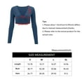thumbnail image 2 of Inadays Long Sleeve Crop Tops for Women Sienna Twist Deep V Workout Crop T Shirt Top, Blue, S, 2 of 8