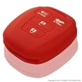 thumbnail image 3 of Dobrev Black Silicone 4 Buttons Smart Key Case Cover Bag Fob Holder for Toyota RAV4 Corolla Camry Venza Avalon Replacement Key Fob HYQ12BDM (red), 3 of 5