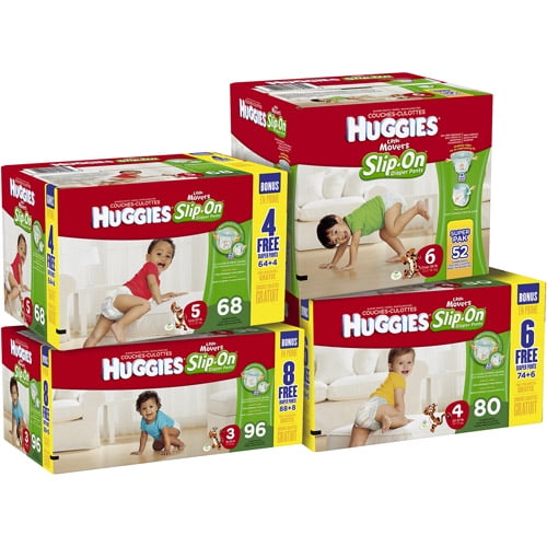 Huggies Little Movers Slipon Diaper Pants Super Pack, (Choose Your Size)
