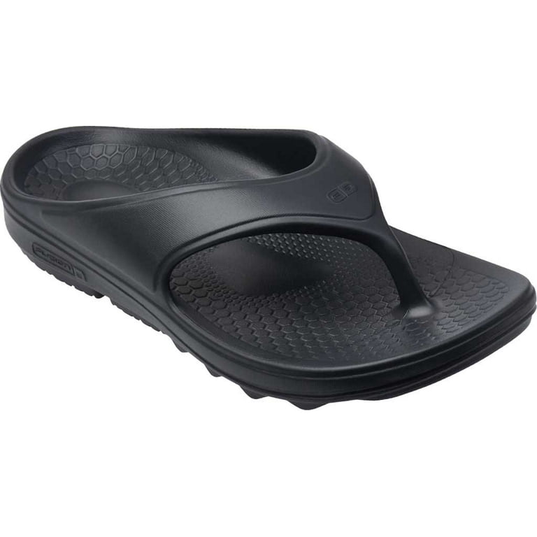 Women s Spenco Fusion 2 Thong Sandal Black Rubber 11 M Walmart