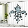 thumbnail image 5 of Ambesonne Retro Shower Curtain, Grunge Renaissance, 69"Wx75"L, Blue White Black, 5 of 5