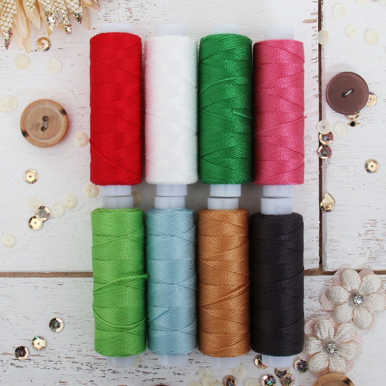 Threadart 8 Color Pearl Cotton Thread Set Christmas Colors, 75yd Spools  Size 8, Perle Cotton for Friendship Bracelets, Crochet, Cross Stitch,  Needlepoint, Hand Embroidery