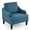 Blue-Accent Chair, variant on Ktaxon Modern Accent Chair, Linen Single Sofa with Wood Legs, Reading Armchair for Living Room, Bedroom, Office Beige