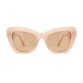 thumbnail image 2 of Womens Mod Cat Eye Thick Plastic Fashion Sunglasses Beige Brown, 2 of 4