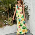 thumbnail image 3 of Lunarable Pineapple King Size Sleeveless Dress Dresses Summer Women Dresses Clothing Woman Dresses Dress, 3 of 7