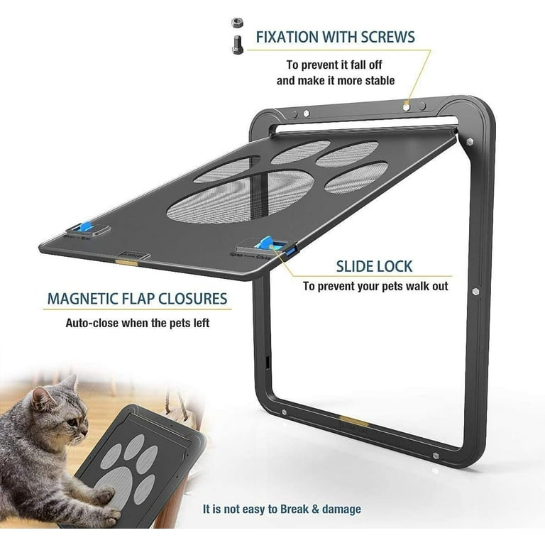 Ownpets Pet Lockable Flap Screen Doors, Magnetic Locking Sliding
