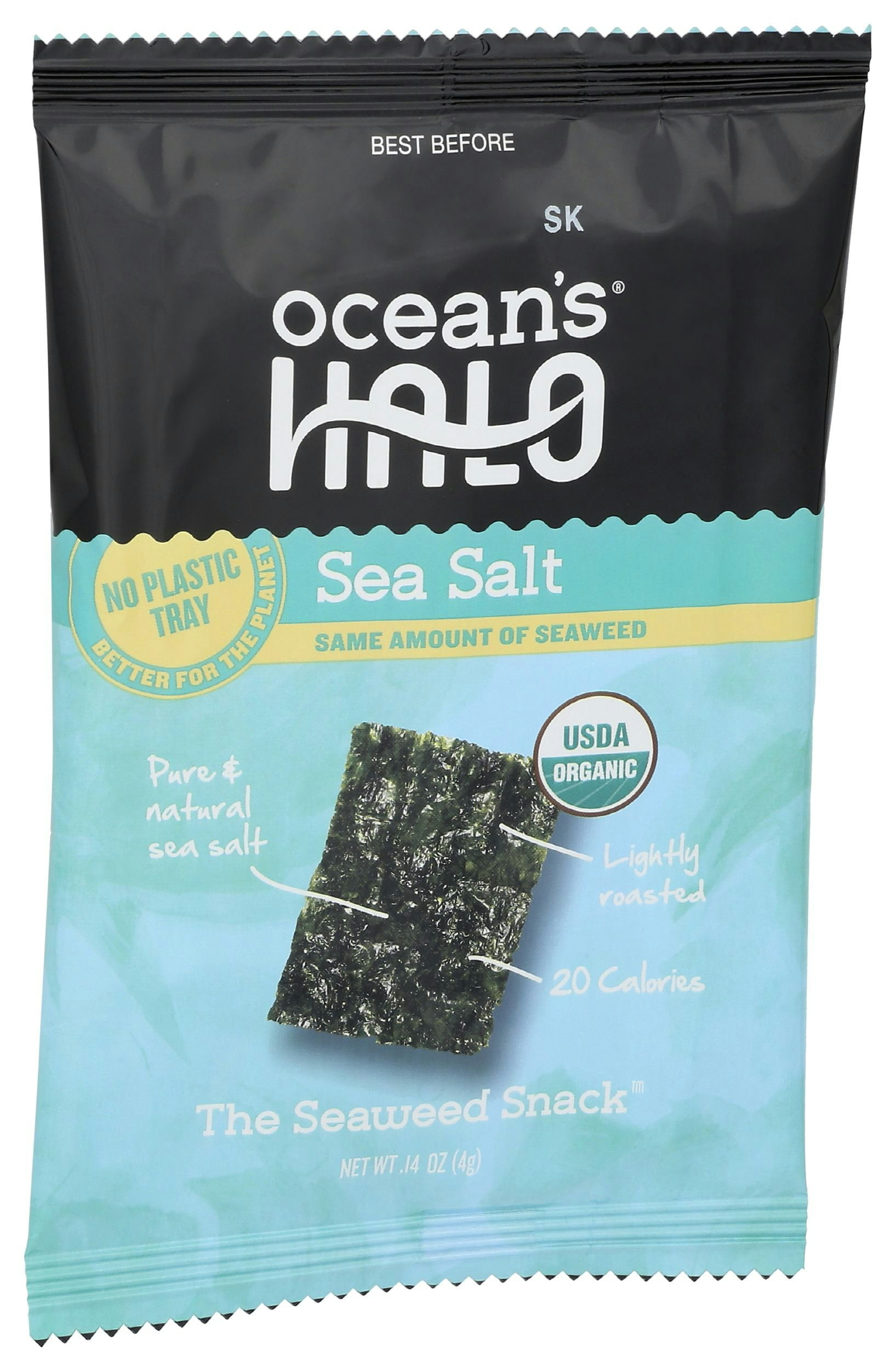 Oceans Halo Seaweed Sea Salt Snack Crisps 0.14 oz (Pack of 20)