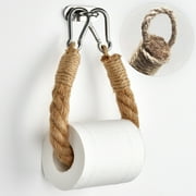 jiaroswwei 40/50/60/70cm Vintage Style Woven Hanging Rope Toilet Paper Roll Holder Decor