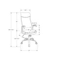 thumbnail image 3 of Office Chair - Executive / Fixed Armrests - Adjustable Height - Grey Fabric / White, 3 of 6