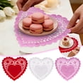 thumbnail image 2 of 100 Pcs Valentine's Day Paper Heart Doilies Lace Trimmed Heart Doilies Disposable for Birthday Wedding Cakes Desserts Tableware Food Decoration(White,Red,Pink,6 Inch), 2 of 9