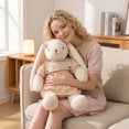 thumbnail image 3 of 19.7in Large Rabbit Plush Toy, Oversized Stuffed Bunny for Comfort, Soft Decorative Animal Doll for Living Room, Giant Huggable Plushie, Beige, 3 of 7